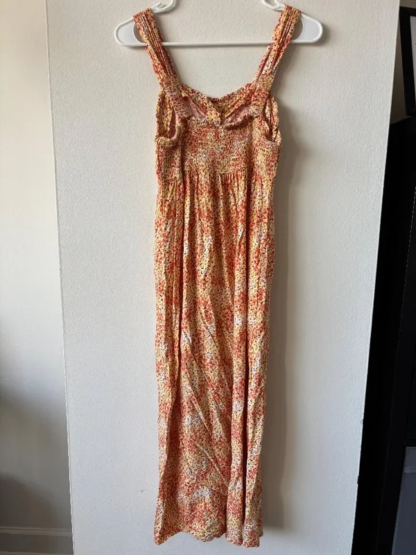 Japna Orange Patterned Dress - Size Small - Image 2