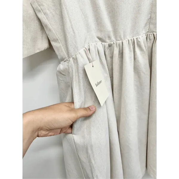 MIOU MUSE Dress‎ Size Small Bow Tie A-Line Mini Linen Blend New - Image 7