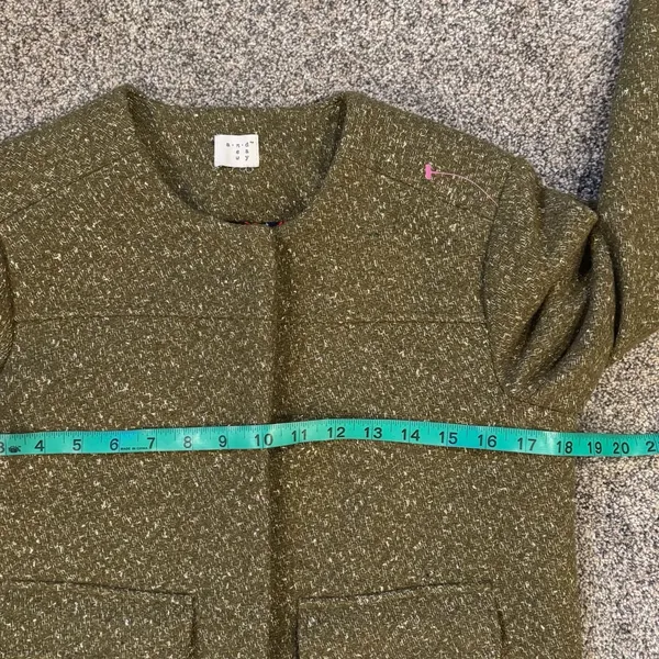 A New Day Green Gold Metallic Speckled Tweed Blazer Jacket - Image 6