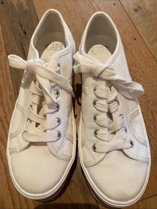 Gianni Bini Rainbow Canvas On Beat Platform Canvas Sneakers Lace Up Size 6 - Image 7