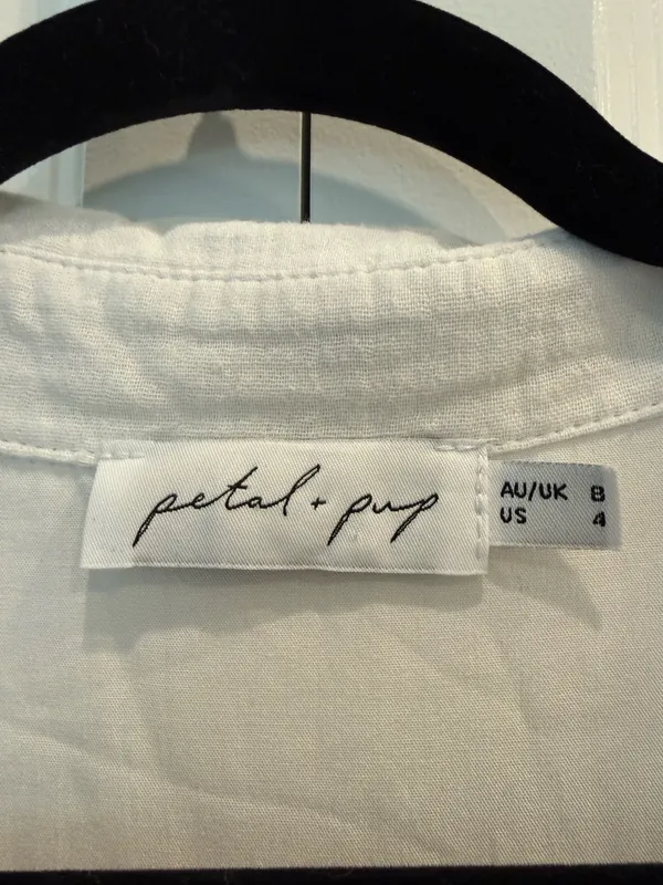 Petal + Pup White Gauze Tiered Babydoll Mini Dress - Image 3