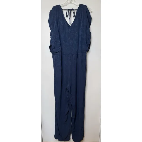 ARIAT Romper Jumpsuit Womens Size Large Blue Floral Boho‎ Country Cowgirl New - Image 2