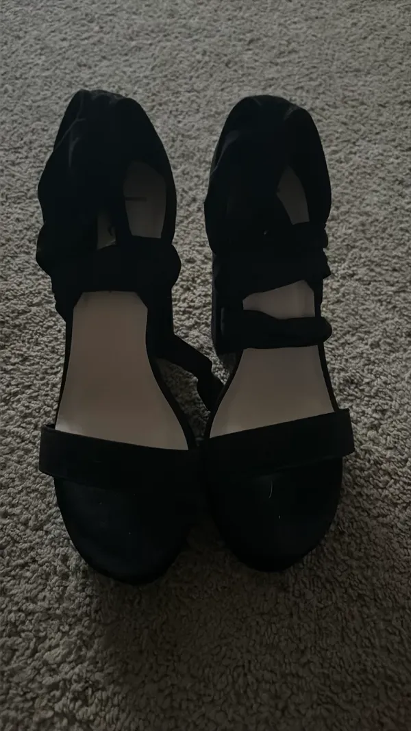 Lulus Black Heels Suede Ankle Strap - Image 3