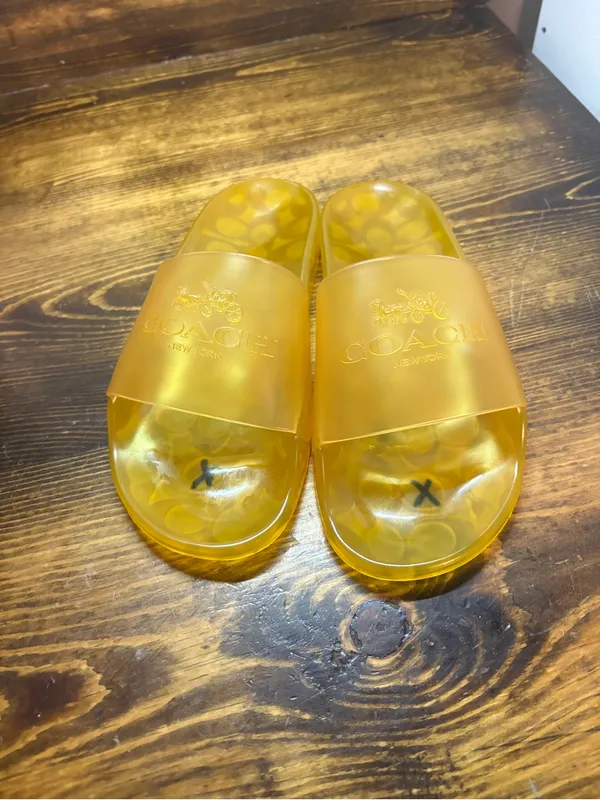 Coach gold Eylssa jelly slide sandals  size 7 - Image 2
