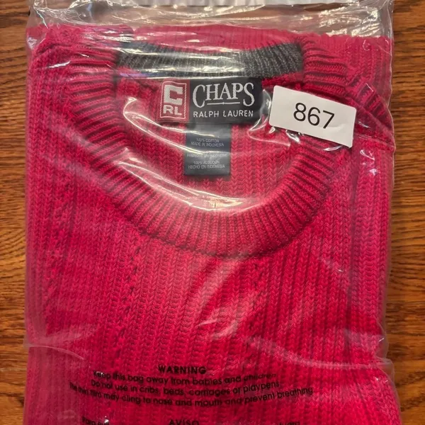 Chaps Ralph Lauren Sweater Red Women's Size M‎ Oversized Preppy - Image 8