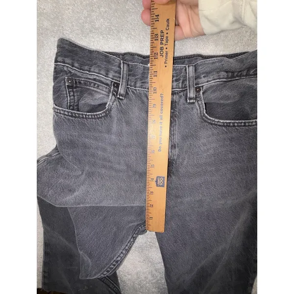 Levis‎ Premium 70s High Flare Jean Women 27x30 Black Washed Denim Big E ** - Image 9