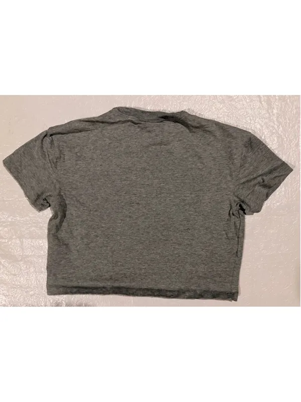 Nike Gray Embroidered Swoosh T-Shirt Women Small 100% Cotton Casual Athletic - Image 2