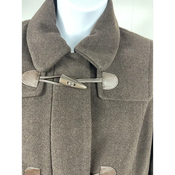 Covington Chocolate Brown Wool Toggle Closure Peacoat L (14-16) - Image 3