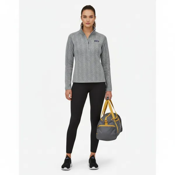 Patagonia Gray Diamond Print Long Sleeve Quarter Zip Sweater L - Image 6