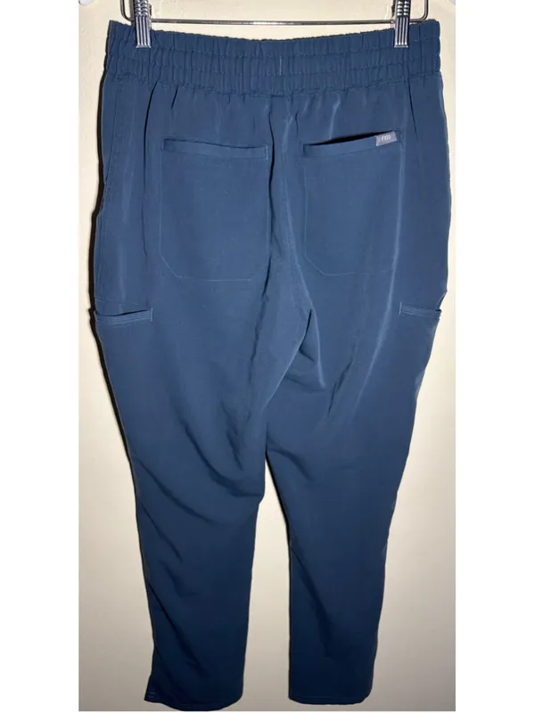 FIGS Jogger Scrub Pants Blue with Grey Drawstring - Image 3