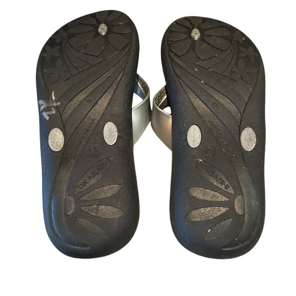 Okabashi‎ Silver Classic Contour Sole FlipFlop Beach Sandals Size Large - Image 6