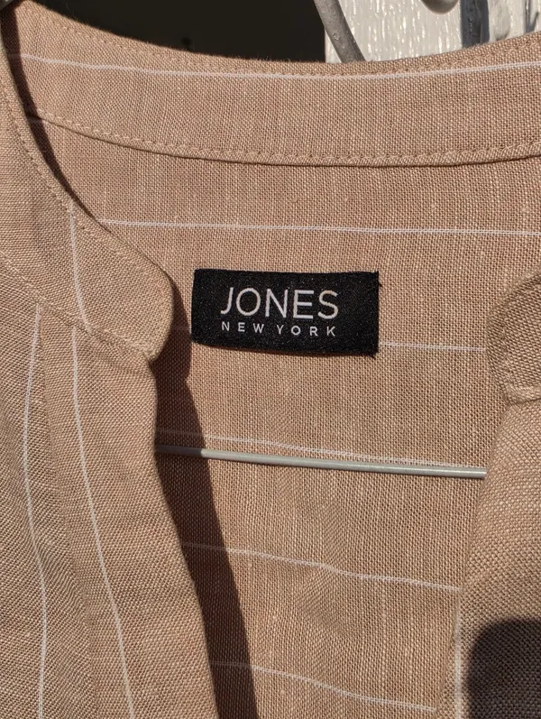 Vintage Jones New York Linen Blend Slip Midi Dress Large - Image 4