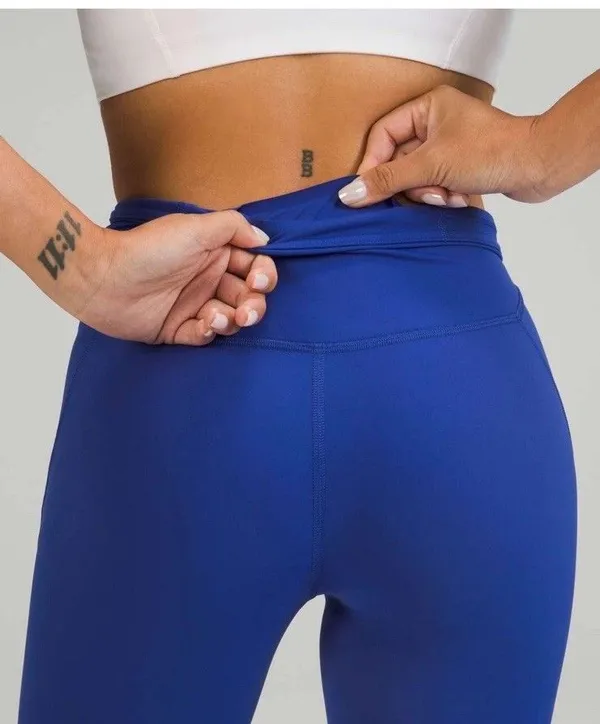 Lululemon Base Pace High Rise Running Tight 25" Symphony Blue Leggings Size 12 - Image 4