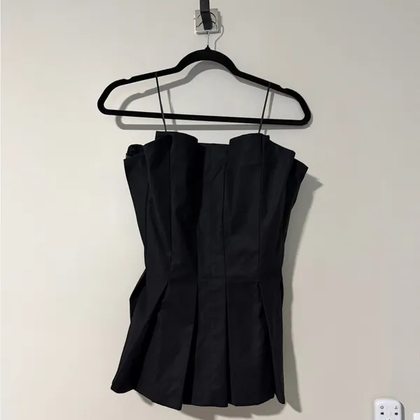 REFORMATION Ashlyn Strapless Black Top Size 6 - Image 3