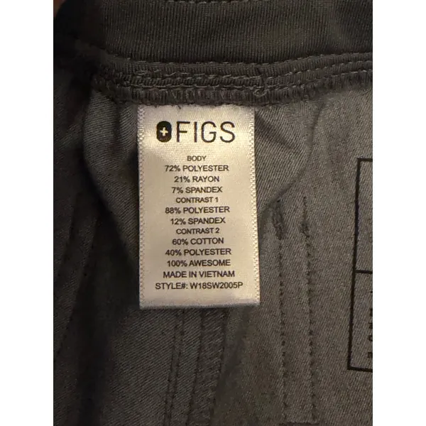 FIGS Zamora Technical Collection XS Heather Gray Jogger‎ Scrub Pants Loose Fit - Image 4