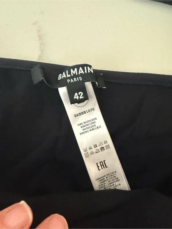 Balmain Black Bikini with Gold Chain Trim - Image 3