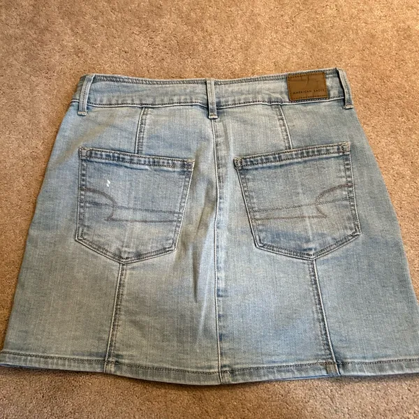 American Eagle Outfitters Light Blue Denim Button-Front Mini Skirt - Image 2