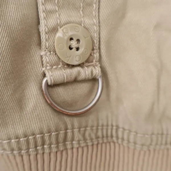 Ecko Red Womens Tan Khaki Utility Bomber Jacket Cropped Cotton Size L - Image 4