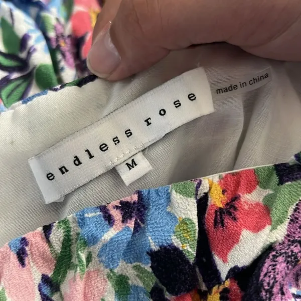 Endless rose FLORAL OFF THE SHOULDER RUCHED MINI DRESS M - Image 6