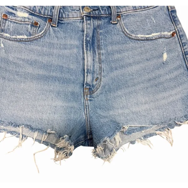 Abercrombie & Fitch The Mom Short Distressed High Rise Denim Blue Size‎ 30 - Image 8