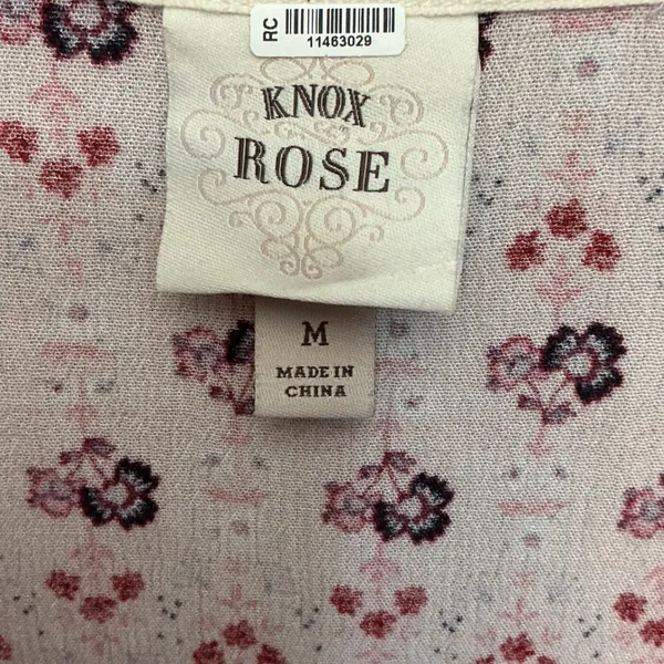 Knox Rose Pink Floral Boho Tassel Tie Long Sleeve Dress Medium - Image 4