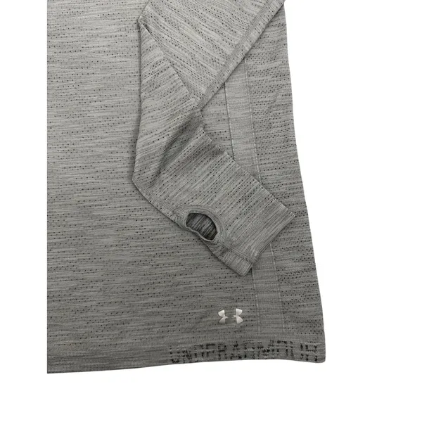 Under Armour Threadborne Seamless Gray Long Sleeve Athletic Active Shirt Small - Image 2