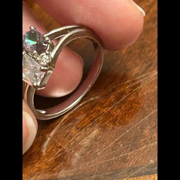 Fashion jewlery silver tone ring size 7 i1 - Image 5