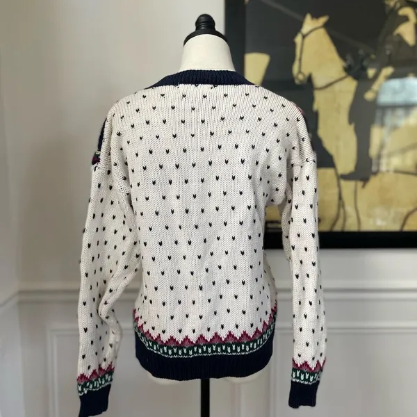 Vintage 90s Margules Cardigan Button Deep Vee Cotton Ramie S - Image 5