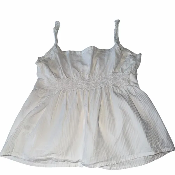 John Galt white babydoll lace trim tank top - Image 2