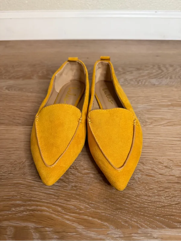 Lulu’s Emmy Mustard Yellow Suede Pointed-Toe Loafers, Size 5.5 - Image 5