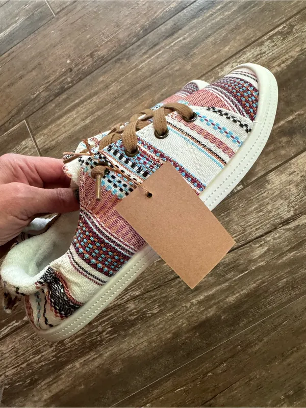 Funky Monkey southwestern striped patterned slip on sneakers women’s size 9 - Image 2