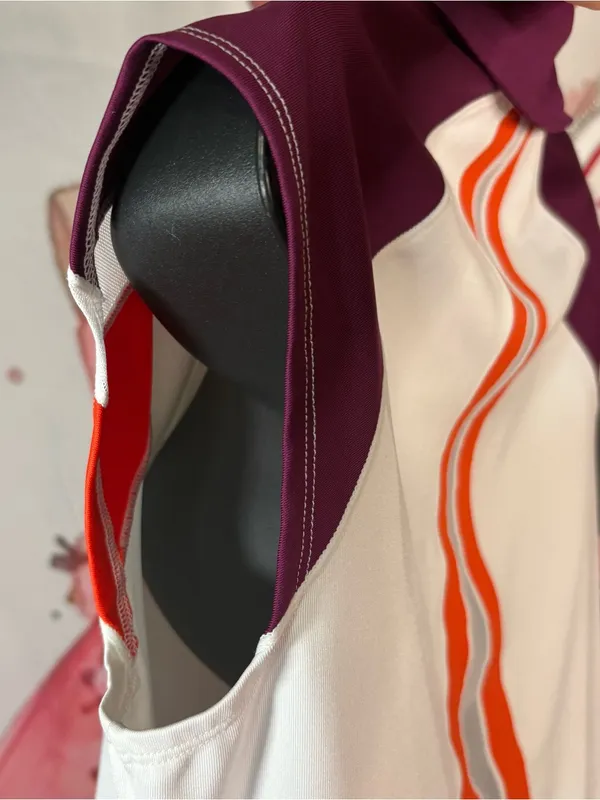 Under Armour White Sleeveless Polo Tank with Purple & Orange Trim M - Image 10