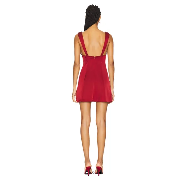 MAJORELLE Natalya Mini Dress in Red Wine Size XS NWOT - Image 9