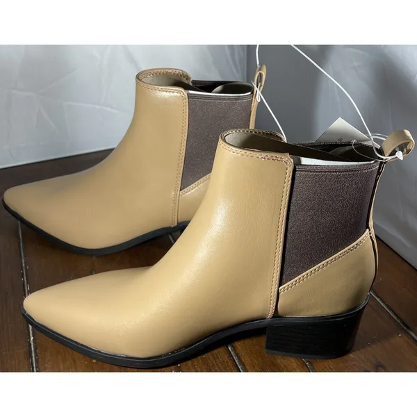 Universal Threads 7 Chelsea Boots Tan Pointed Toe Block‎ Heel Ankle Booties NEW - Image 4