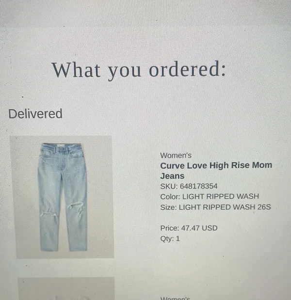 Abercrombie Curvy Love High Rise Mom Jean (short length) - Image 4