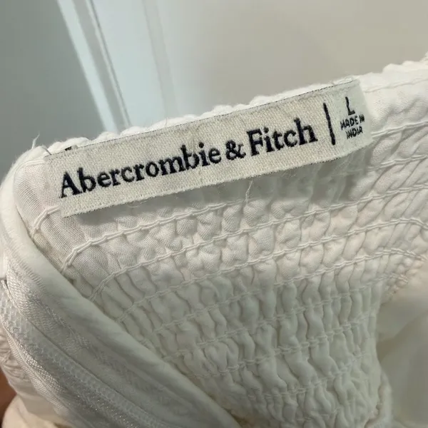 Abercrombie & Fitch White Linen Blend Dress / Romper – Size Large - Image 4
