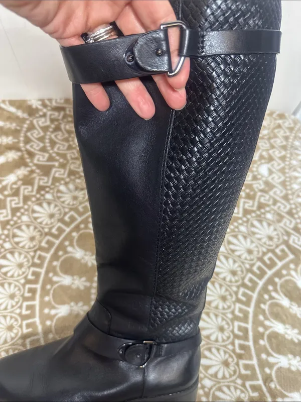 ANTONIO MELANI Black Leather Tall Riding Boots - Image 15