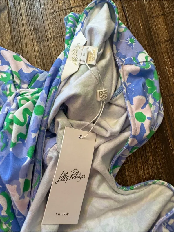 Lilly Pulitzer Parigi Maxi Dress Womens Small Blue Floral NWT Plumes In Bloom - Image 6