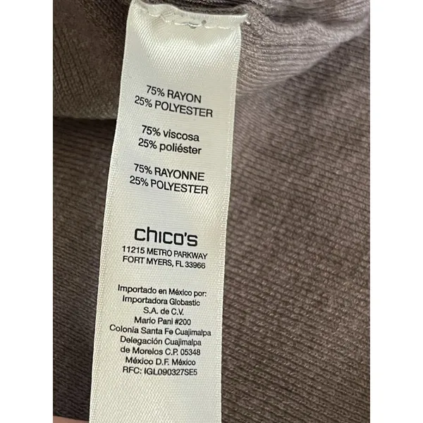 Chico's Top Long Sleeve Turtleneck Medium - Image 8