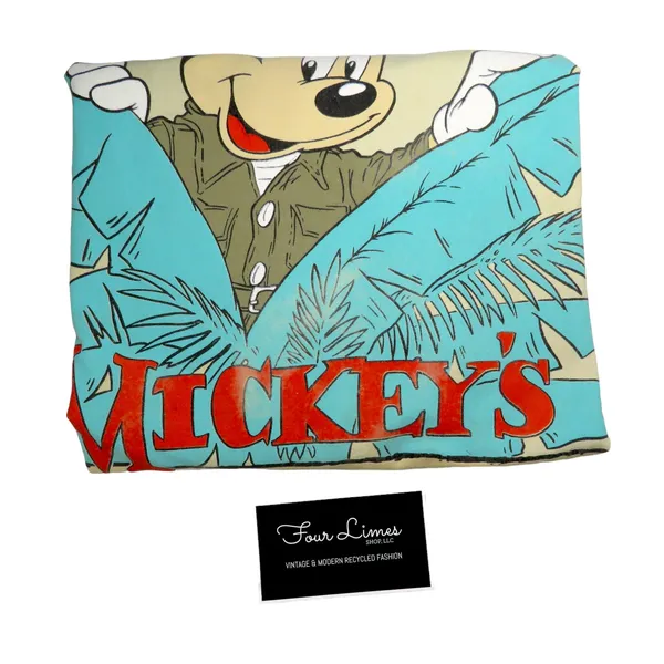 RARE Vintage 1980s Quitman USA Mickey Mouse Tan Graphic Crewneck Pullover Medium - Image 14