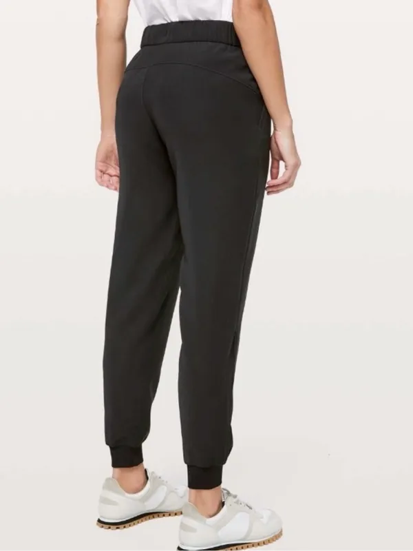 Lululemon On The Fly Jogger Black Size 6 Luxtreme Drawstring Travel Pants Lounge - Image 2