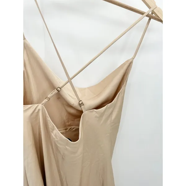 Show Me Your‎ Mumu Verona Champagne Luxe Satin Dress Gold Midi Womens Size M - Image 7