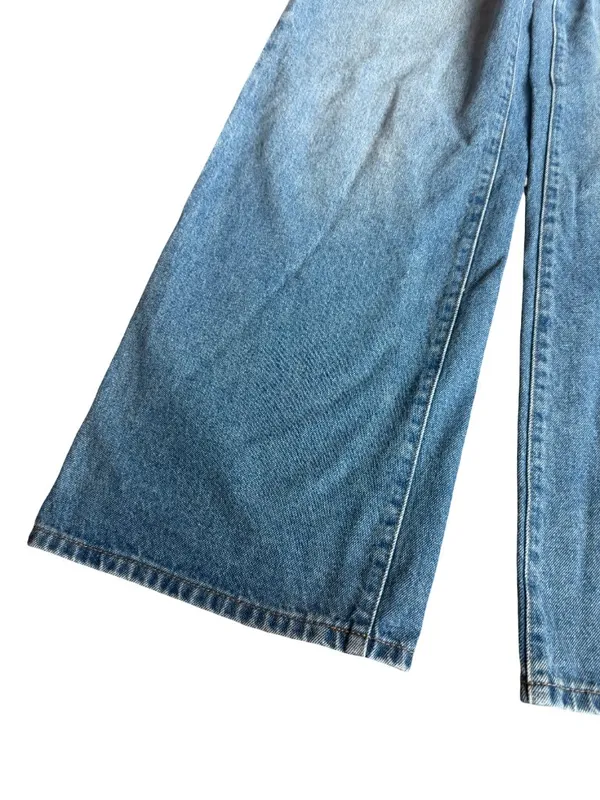 Edikted Wide Leg Jeans Medium Wash Denim Y2k Retro 2000s Cotton Size Small Women - Image 4