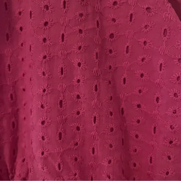 Women’s Pink Eyelet V-Neck Mini Dress - Image 6
