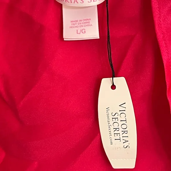 Victoria's Secret Red Satin Lace Trim Babydoll Camisole Top Size‎ Large - Image 6