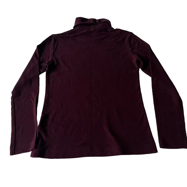 Uniqlo Heattech Fleece Turtleneck Medium Burgundy - Image 3