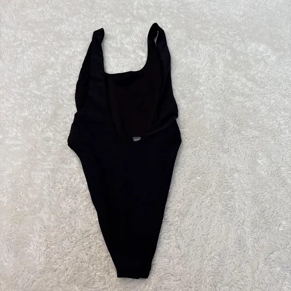 Aerie Black Scoop Neck Low Back One Piece Swimsuit S Beach Resort Classic Sexy - Image 2