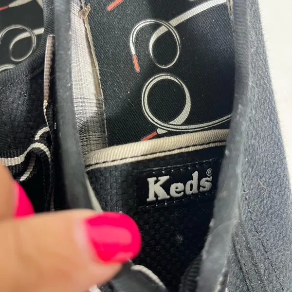 Keds Kickstart Canvas Sneakers Womens Sz 8 Black & Gray‎ Preowned - Image 7