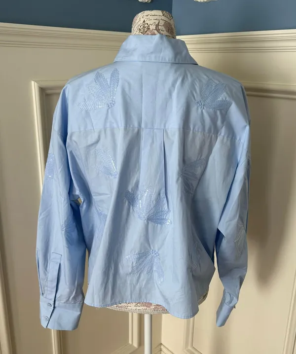Zara NWOT Sequined Button Down Shirt - Image 5