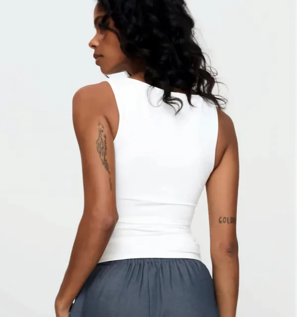 Boat neck tank top White - Image 3